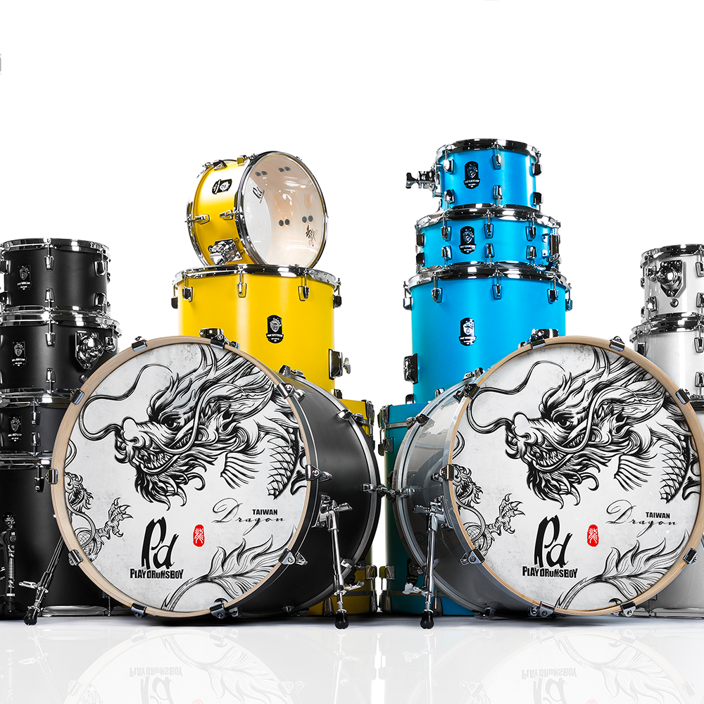 PlayDrumsBoy 5-piece Drum Kit Bundle Dragon