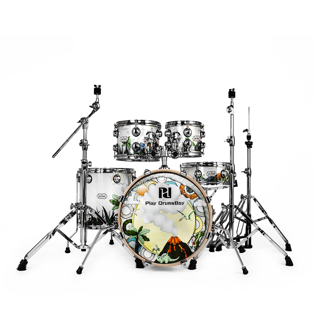 PlayDrumsBoy 5-Piece Drum Kit Bundle Mr Wood