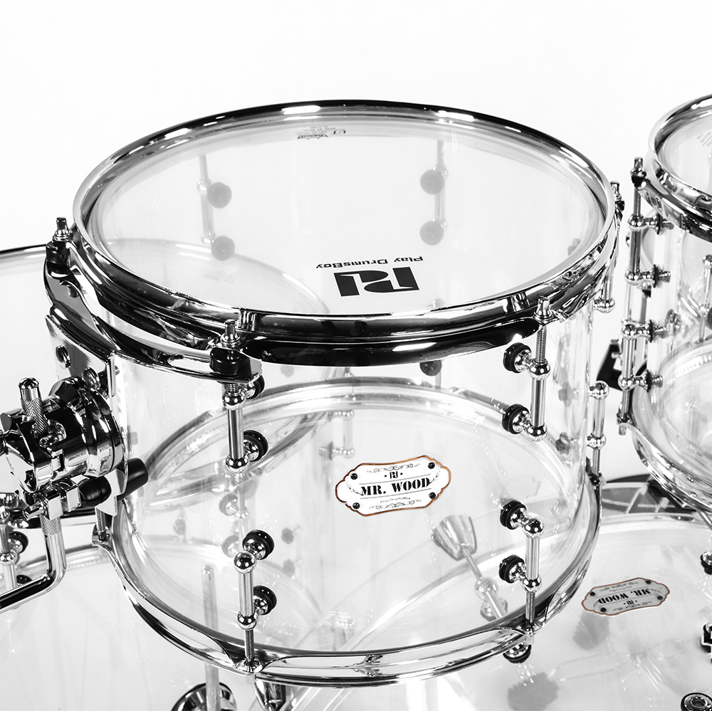 PlayDrumsBoy Acrylic 5-piece Shell Pack-Clear Acrylic