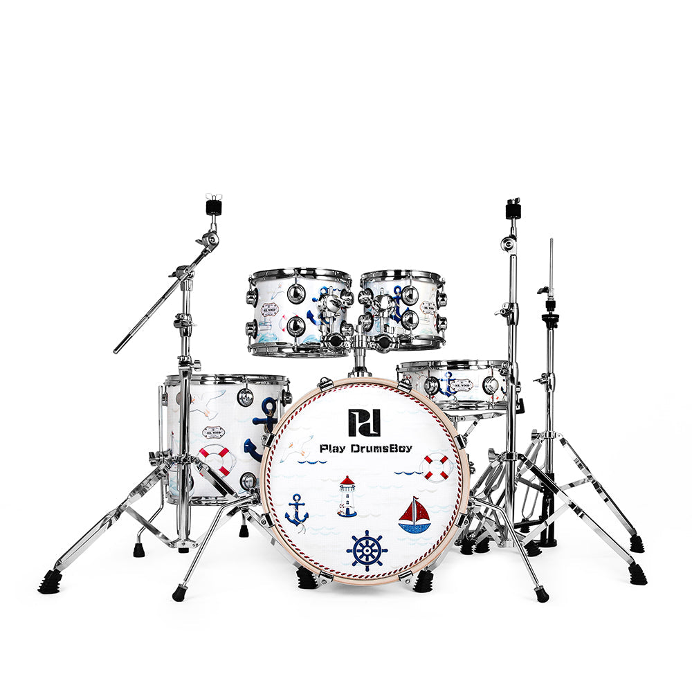 PlayDrumsBoy 5-Piece Drum Kit Bundle Mr Wood