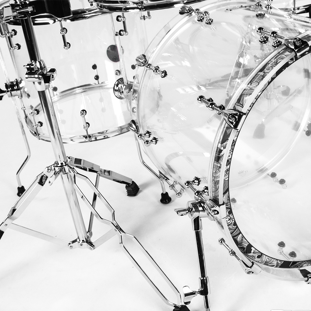 PlayDrumsBoy Acrylic 5-piece Shell Pack-Clear Acrylic