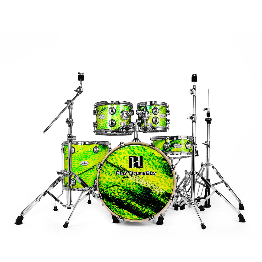 PlayDrumsBoy 5-Piece Drum Kit Bundle Mr Wood