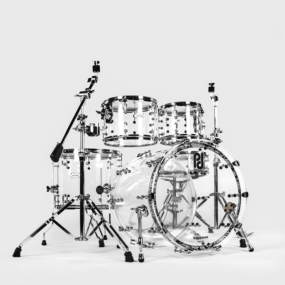 PlayDrumsBoy Acrylic 5-piece Shell Pack-Clear Acrylic