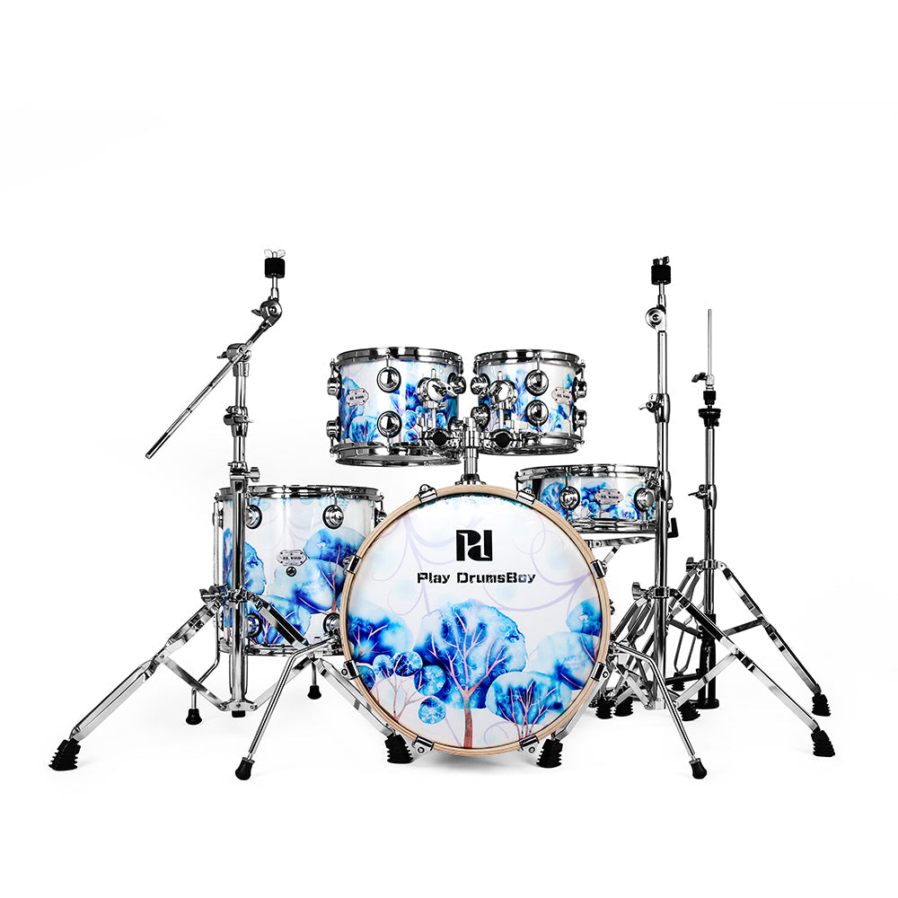 PlayDrumsBoy 5-Piece Drum Kit Bundle Mr Wood