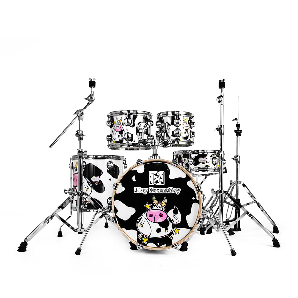 PlayDrumsBoy 5-Piece Drum Kit Bundle Mr Wood