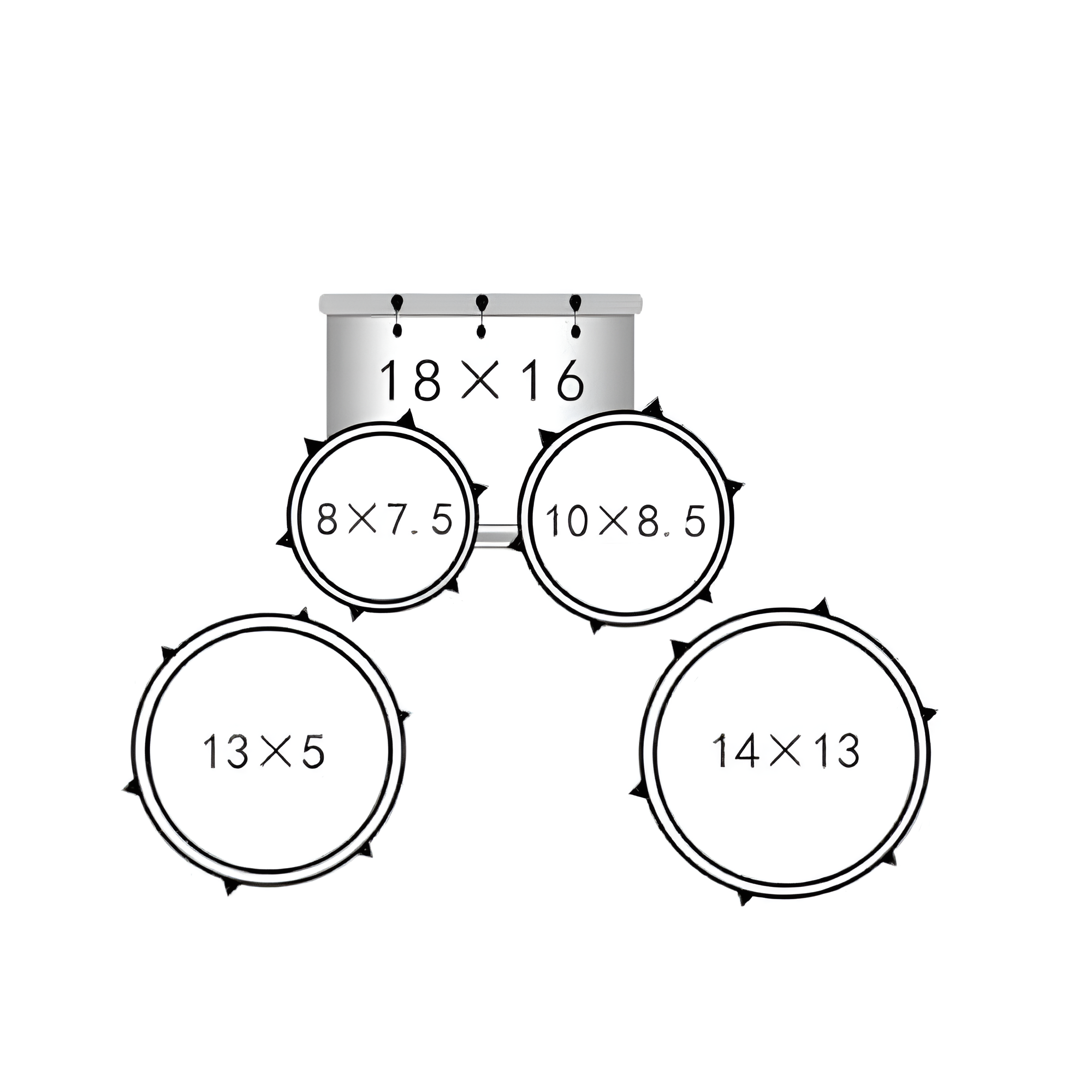 PlayDrumsBoy 5-Piece Drum Kit Bundle Mr Wood